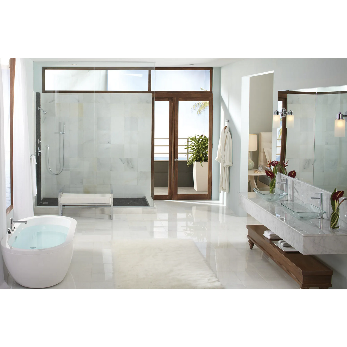 Align Chrome Two-Handle Non-Diverter Roman Tub Faucet