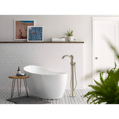 Wynford Chrome one-handle tub filler includes hand shower