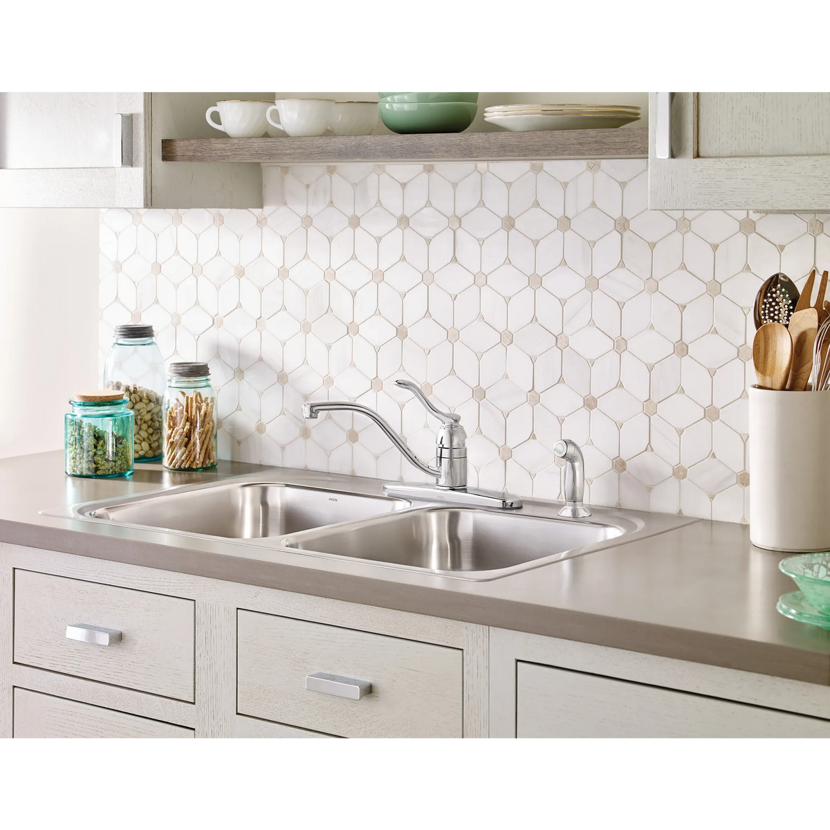 Banbury Chrome one-handle low arc kitchen faucet