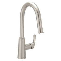 Ash Spot resist stainless one-handle high arc pulldown kitchen faucet