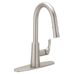 Ash Spot resist stainless one-handle high arc pulldown kitchen faucet