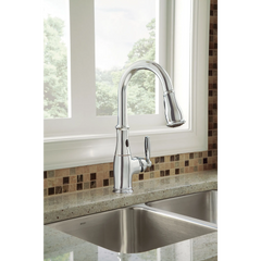 Brantford Chrome One-Handle High Arc Pulldown Kitchen Faucet