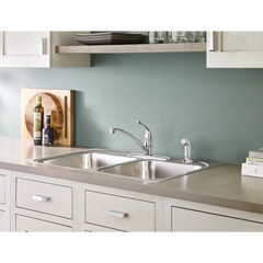 Chateau Chrome One-Handle Low Arc Kitchen Faucet