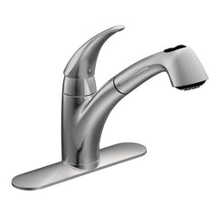Extensa Chrome one-handle low arc pullout kitchen faucet