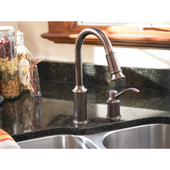 Aberdeen Chrome one-handle high arc pulldown kitchen faucet