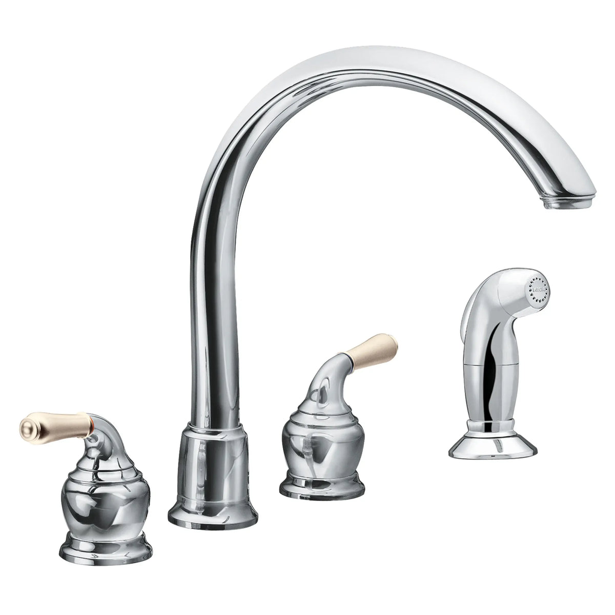Monticello Chrome two-handle high arc kitchen faucet