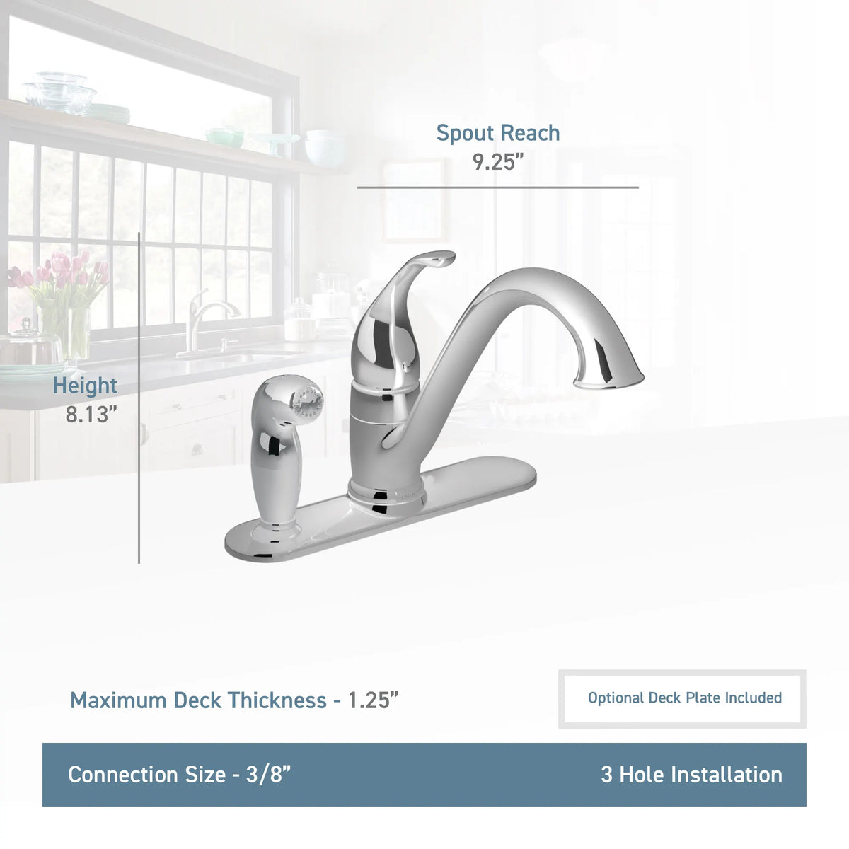 Camerist Chrome One-Handle Low Arc Kitchen Faucet