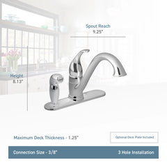 Camerist Chrome One-Handle Low Arc Kitchen Faucet