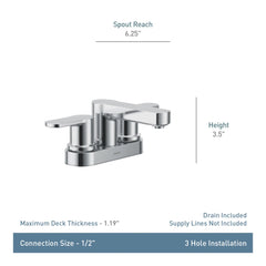 Laris Two-handle Centerset Bathroom Sink Faucet