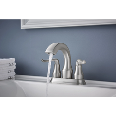 Hamden Spot Resist Brushed Nickel Two-Handle High Arc Bathroom Faucet
