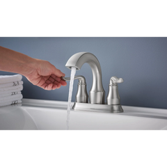 Hamden Spot Resist Brushed Nickel Two-Handle High Arc Bathroom Faucet
