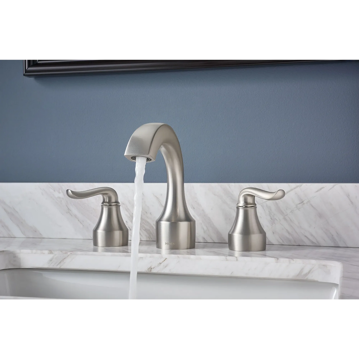 Hamden Spot Resist Brushed Nickel Two-Handle High Arc Bathroom Faucet