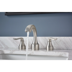 Hamden Spot Resist Brushed Nickel Two-Handle High Arc Bathroom Faucet