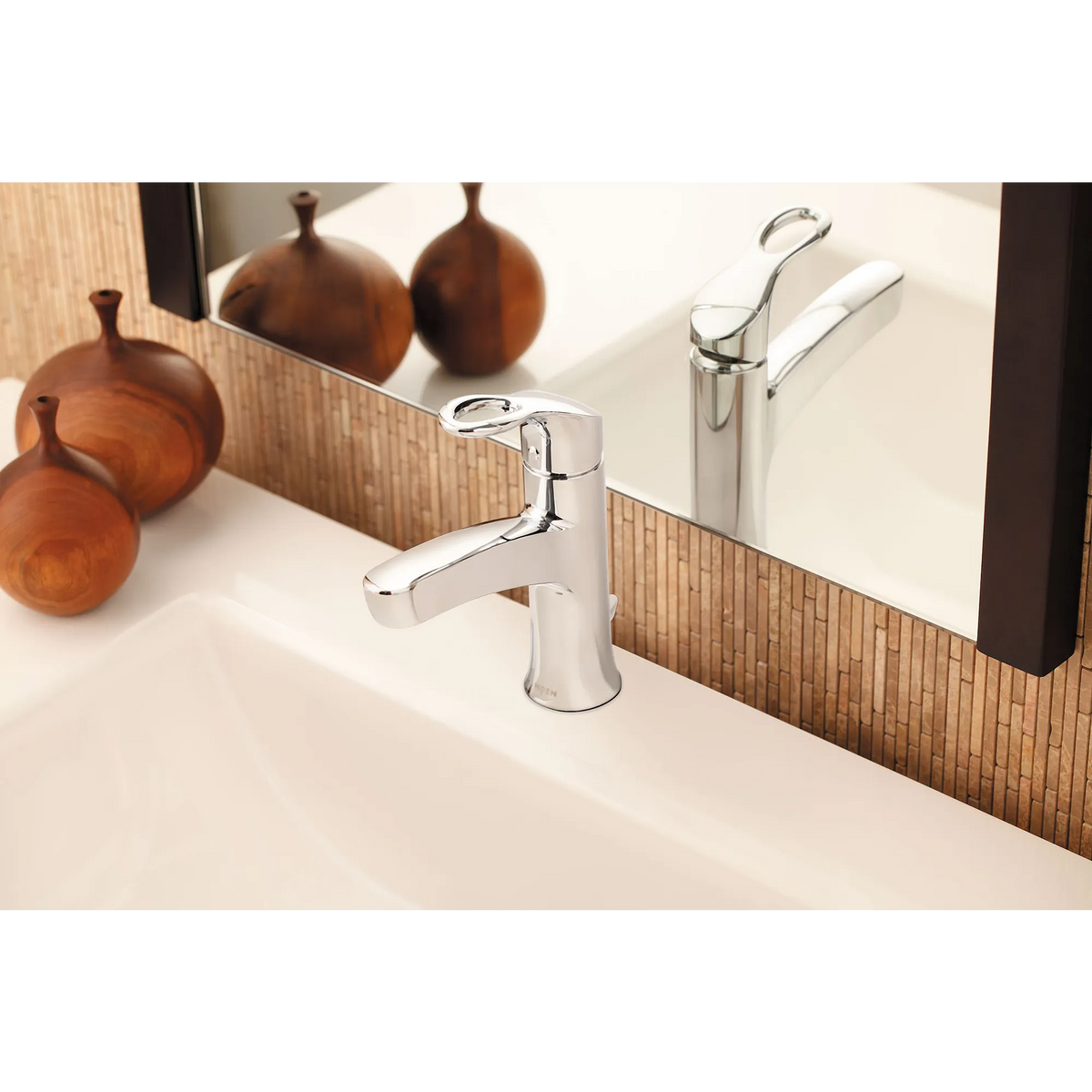 Kleo Chrome One-Handle Low Arc Bathroom Faucet