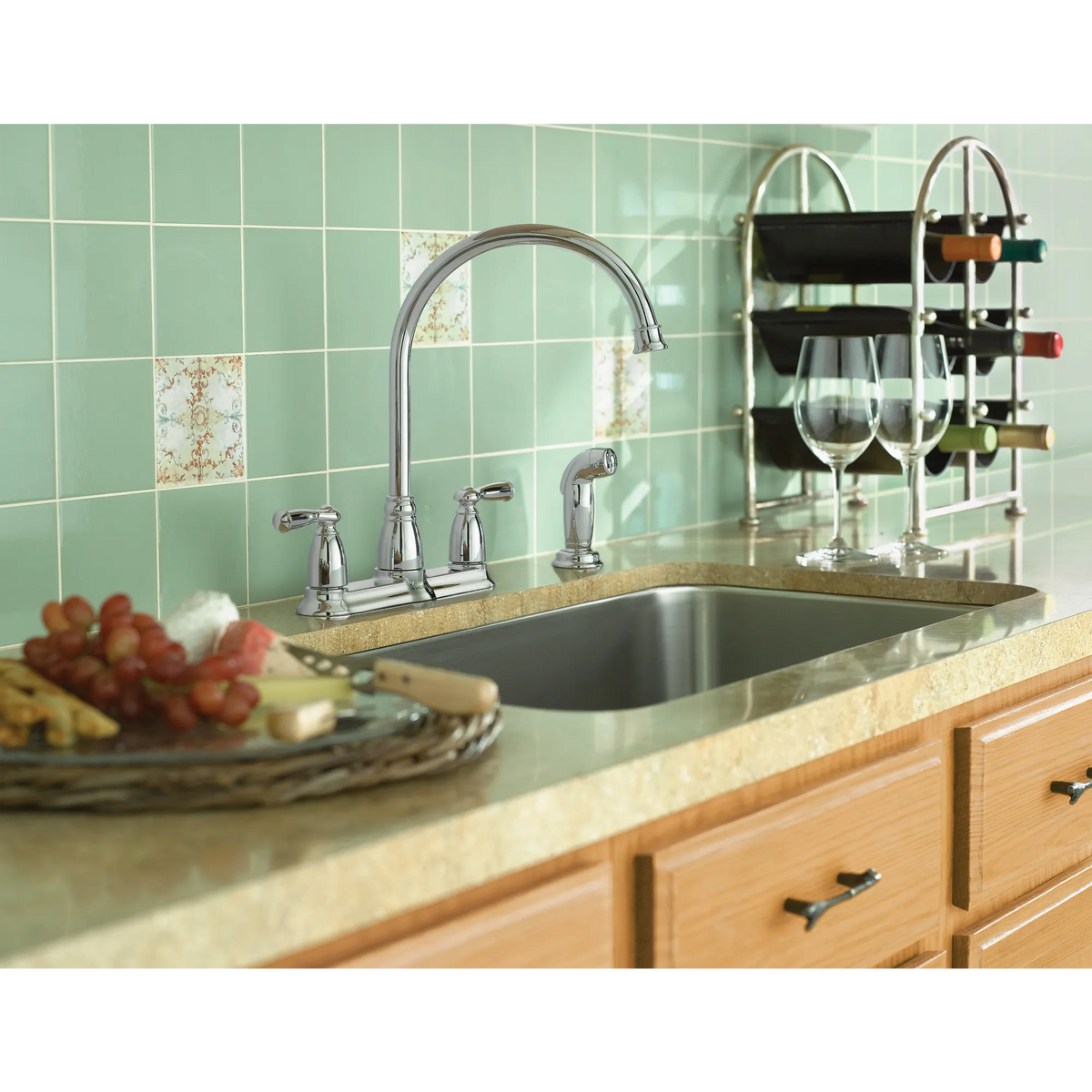 Banbury Chrome Two-Handle High Arc Kitchen Faucet