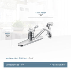 Lindley One-Handle Low Arc Kitchen Faucet