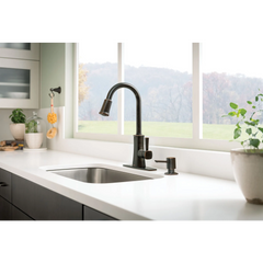 Bridgestone Mediterranean bronze one-handle high arc pulldown kitchen faucet