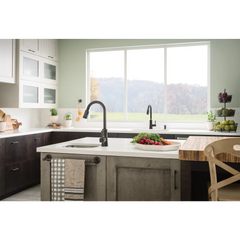 Bridgestone Mediterranean bronze one-handle high arc pulldown kitchen faucet