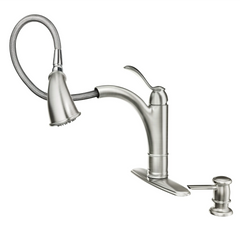 Walden Chrome One-Handle Low Arc Pullout Kitchen Faucet