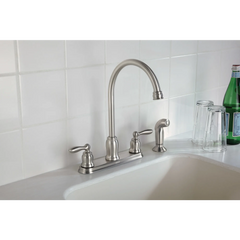 Caldwell Matte black two-handle high arc kitchen faucet