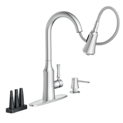 Venango Chrome One-Handle High Arc Pulldown Kitchen Faucet