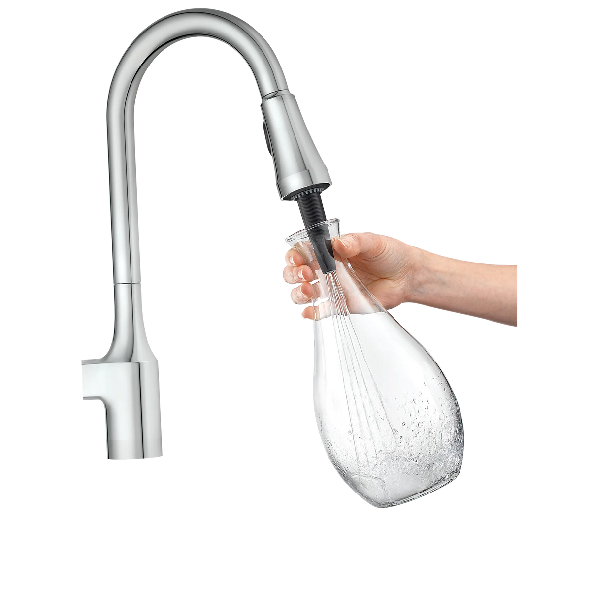 Milton Pulldown Kitchen Faucet with Bottle Cleaning Attachments