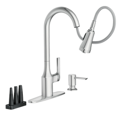 Milton Pulldown Kitchen Faucet with Bottle Cleaning Attachments