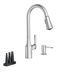 Milton Pulldown Kitchen Faucet with Bottle Cleaning Attachments