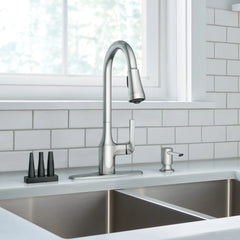 Milton Pulldown Kitchen Faucet with Bottle Cleaning Attachments