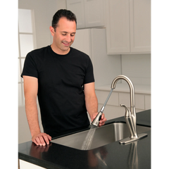 Solidad Matte black one-handle high arc pulldown kitchen faucet