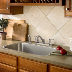 Solidad Chrome Two-Handle Low Arc Kitchen Faucet