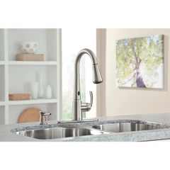 Delaney with MotionSense Spot Resist Stainless One-Handle High Arc Pulldown Kitchen Faucet