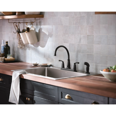 Bexley Matte black two-handle high arc kitchen faucet