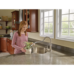 Russo Spot resist stainless one-handle high arc pulldown kitchen faucet