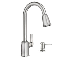 Spot resist stainless one-handle high arc pulldown kitchen faucet