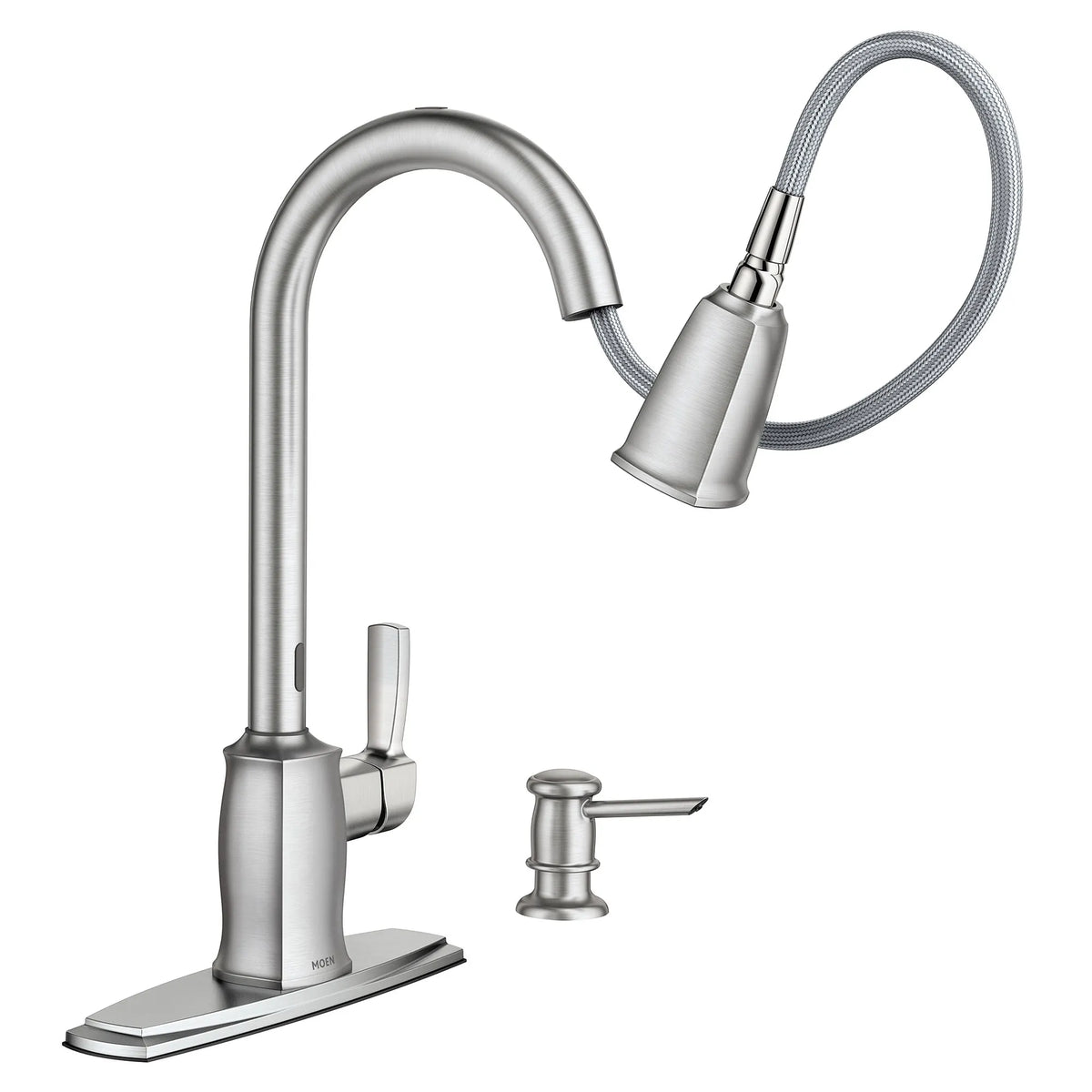 Spot resist stainless one-handle high arc pulldown kitchen faucet
