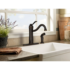 Walden Mediterranean Bronze (MB) One-Handle High Arc Kitchen Faucet