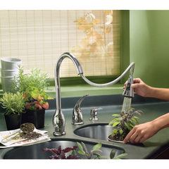 Trianna Chrome one-handle high arc pullout kitchen faucet