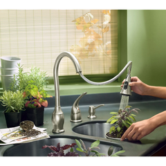 Trianna Chrome one-handle high arc pullout kitchen faucet