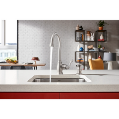 Anabelle Spot resist stainless/softgrip one-handle high arc single mount bar faucet
