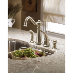Traditional Chrome one-handle high arc kitchen faucet