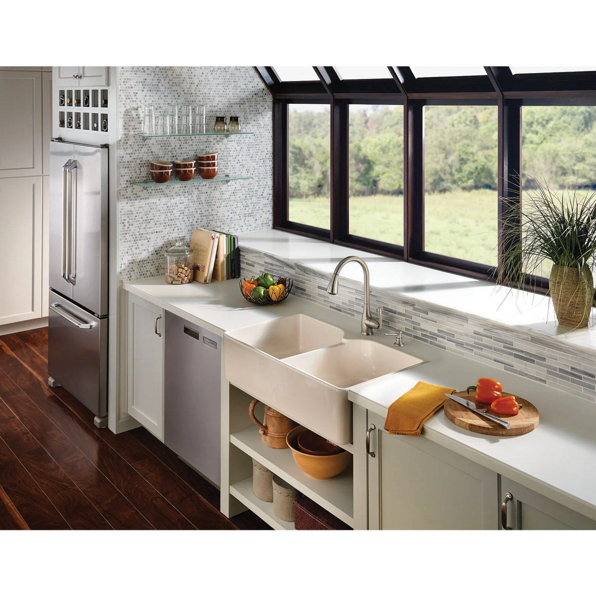 Haysfield Chrome one-handle high arc kitchen faucet