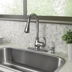 Kipton Chrome One-Handle High Arc Pulldown Kitchen Faucet