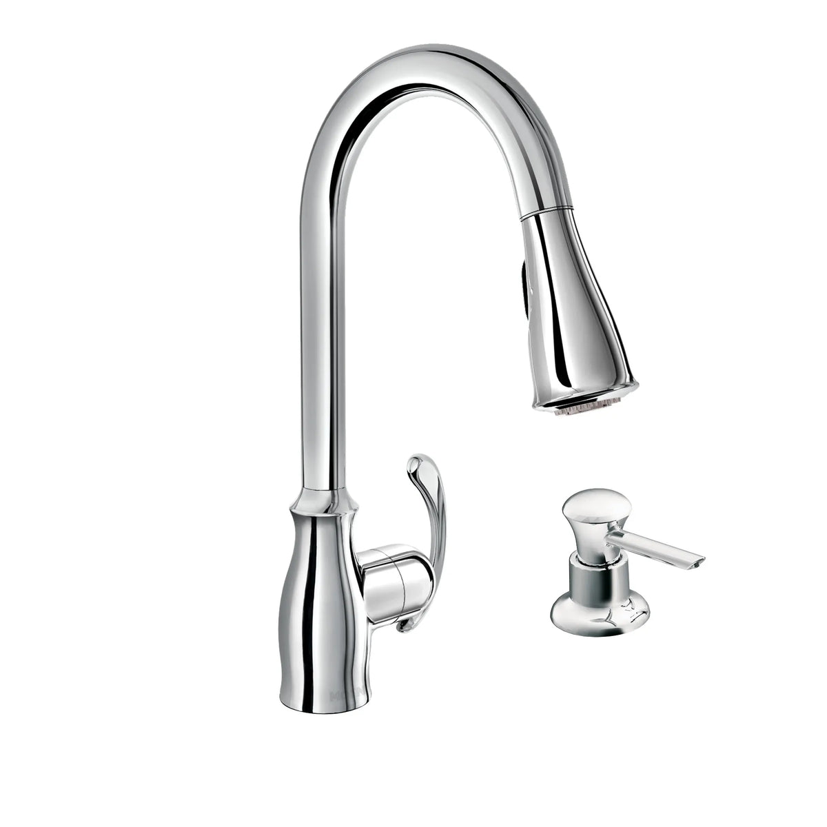 Kipton Chrome One-Handle High Arc Pulldown Kitchen Faucet