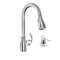Kipton Chrome One-Handle High Arc Pulldown Kitchen Faucet