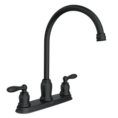 Caldwell Matte black two-handle high arc kitchen faucet