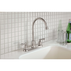 Caldwell Matte black two-handle high arc kitchen faucet