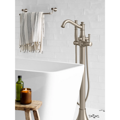 Belfield Chrome one-handle tub filler includes hand shower