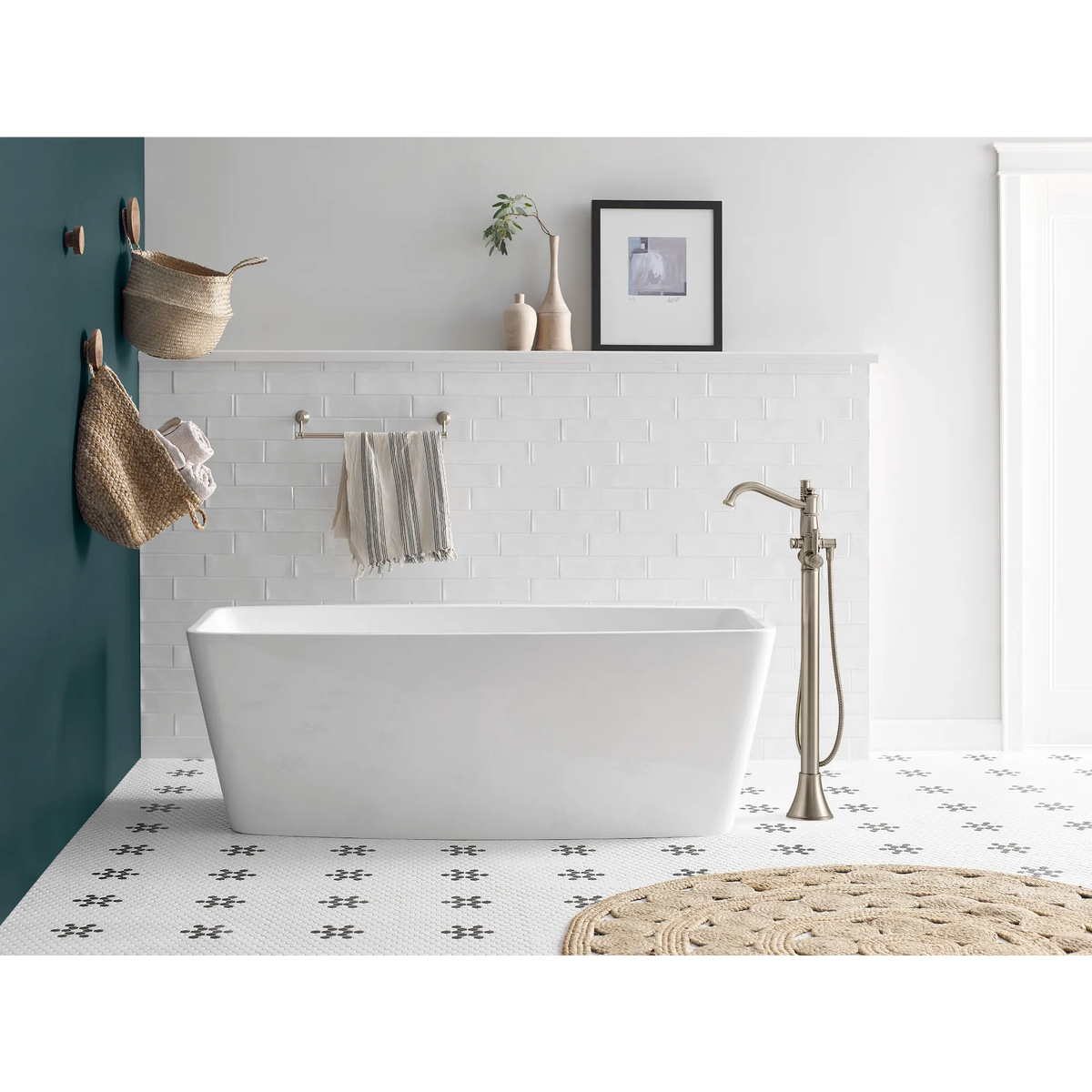 Belfield Chrome one-handle tub filler includes hand shower