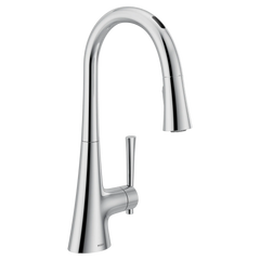 Kurv Chrome one-handle high arc pulldown kitchen faucet